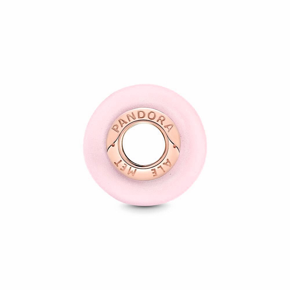 Pandora Matte Pink Murano Glass Charm roségoudverguld - 789421C00