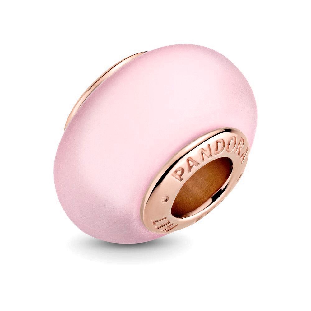 Pandora Matte Pink Murano Glass Charm roségoudverguld - 789421C00