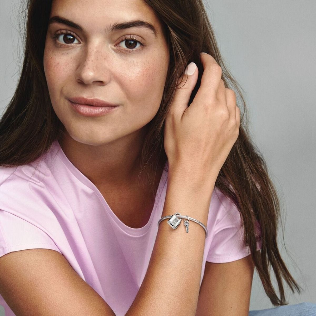 Pandora Hangslot en Sleutel Hangende Bedel zilver - 790088C01