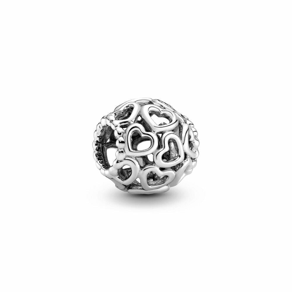 Zilveren Pandora Hearts All Over bedel 790964 met opengewerkt hartjespatroon