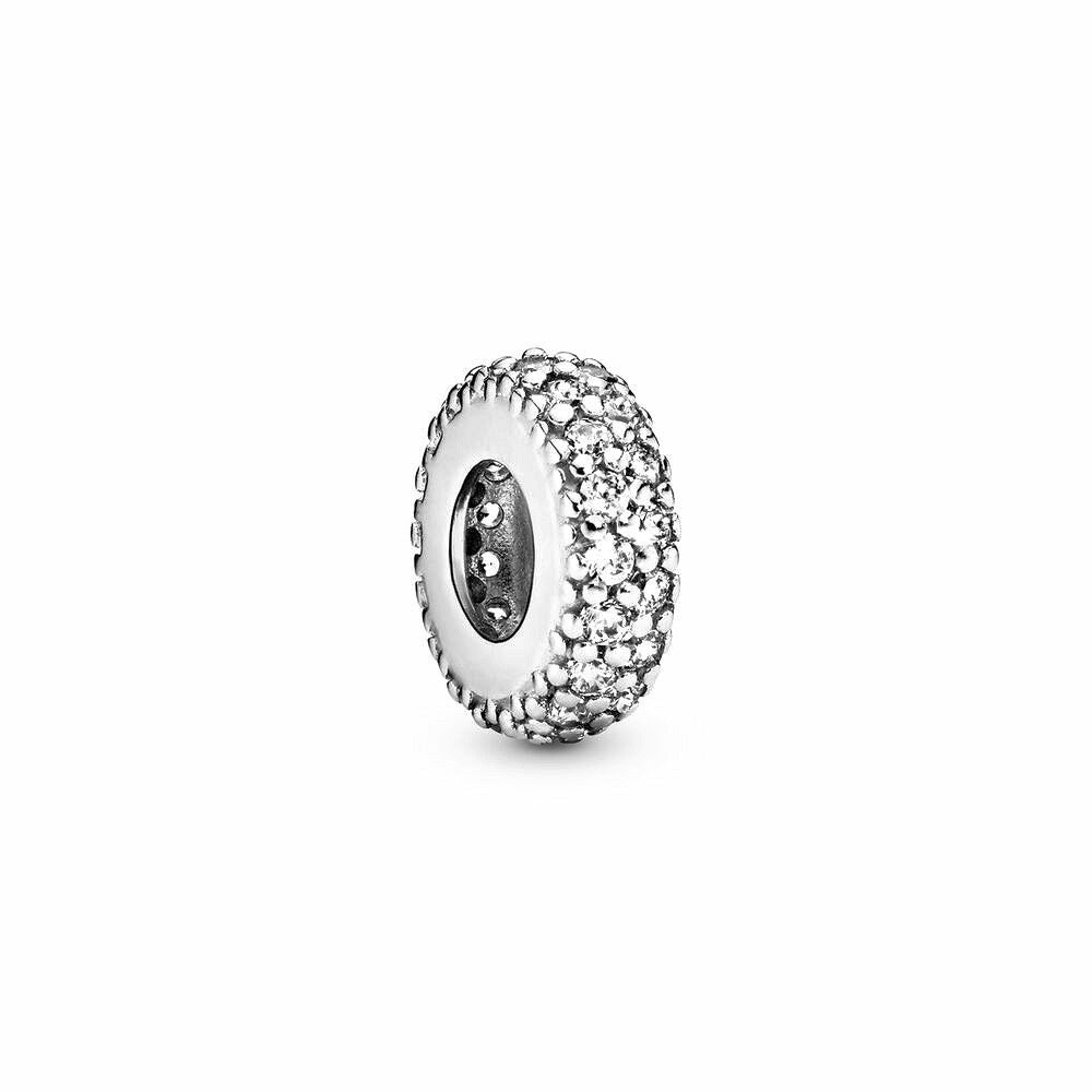 Pandora Transparante Sprankelende Spacer zilver bedel - 791359CZ
