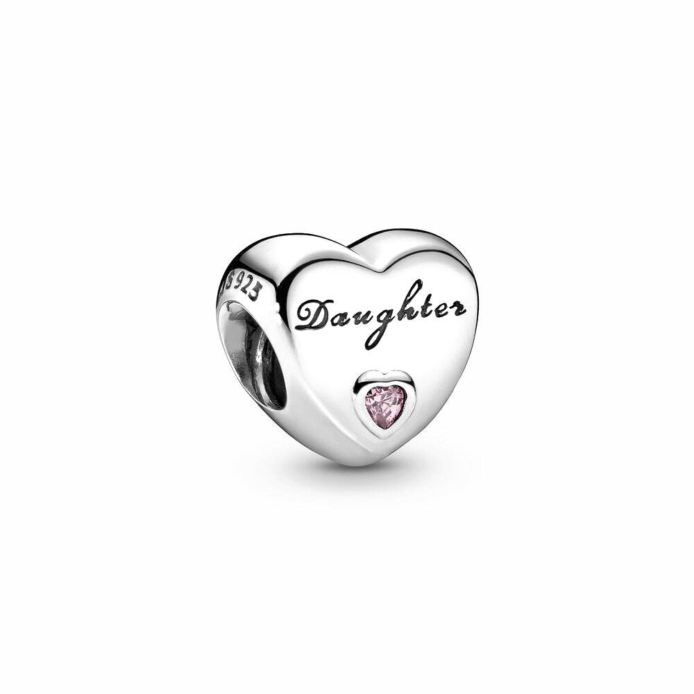 Pandora Dochter Hart Bedel zilver roze - 791726PCZ