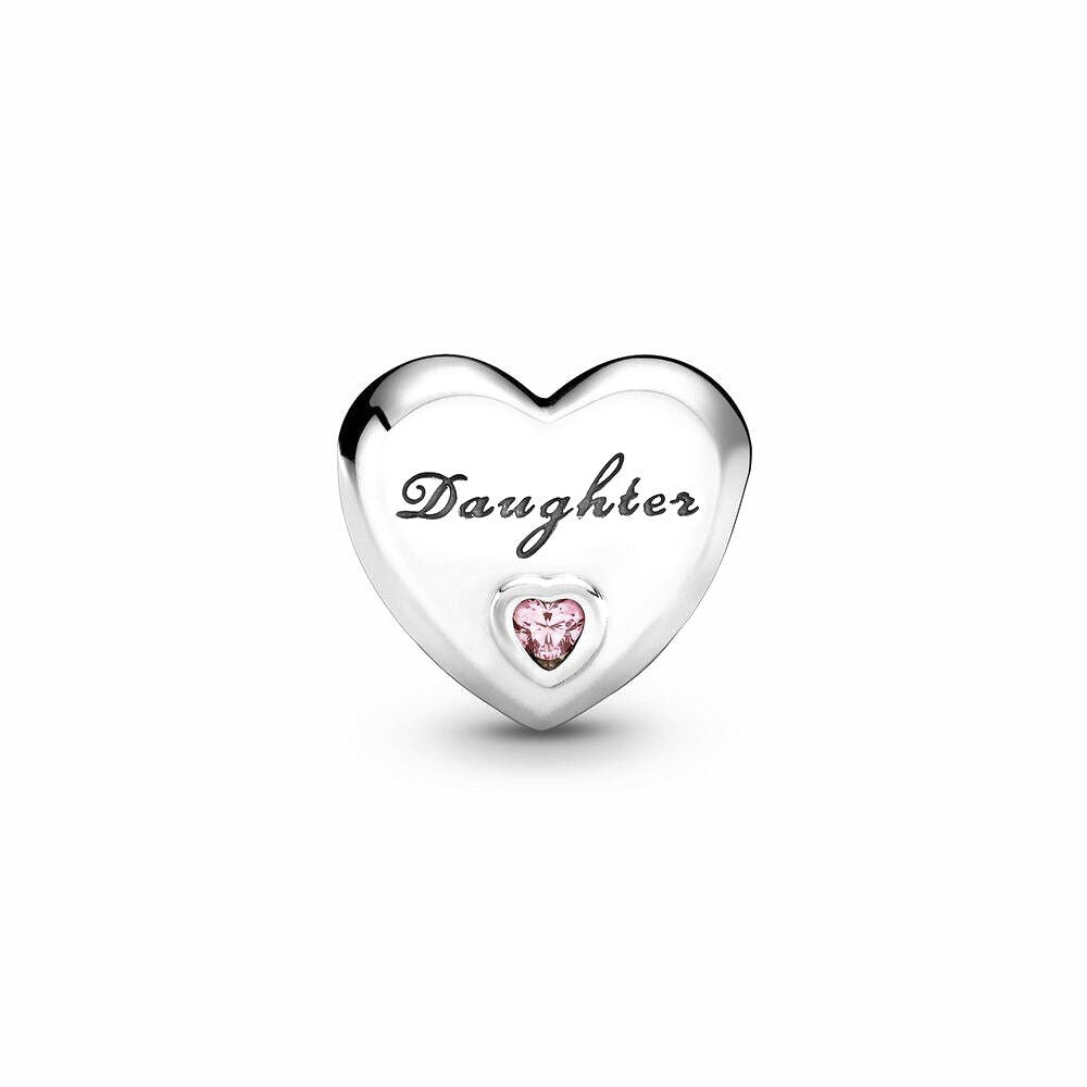 Pandora Dochter Hart Bedel zilver roze - 791726PCZ