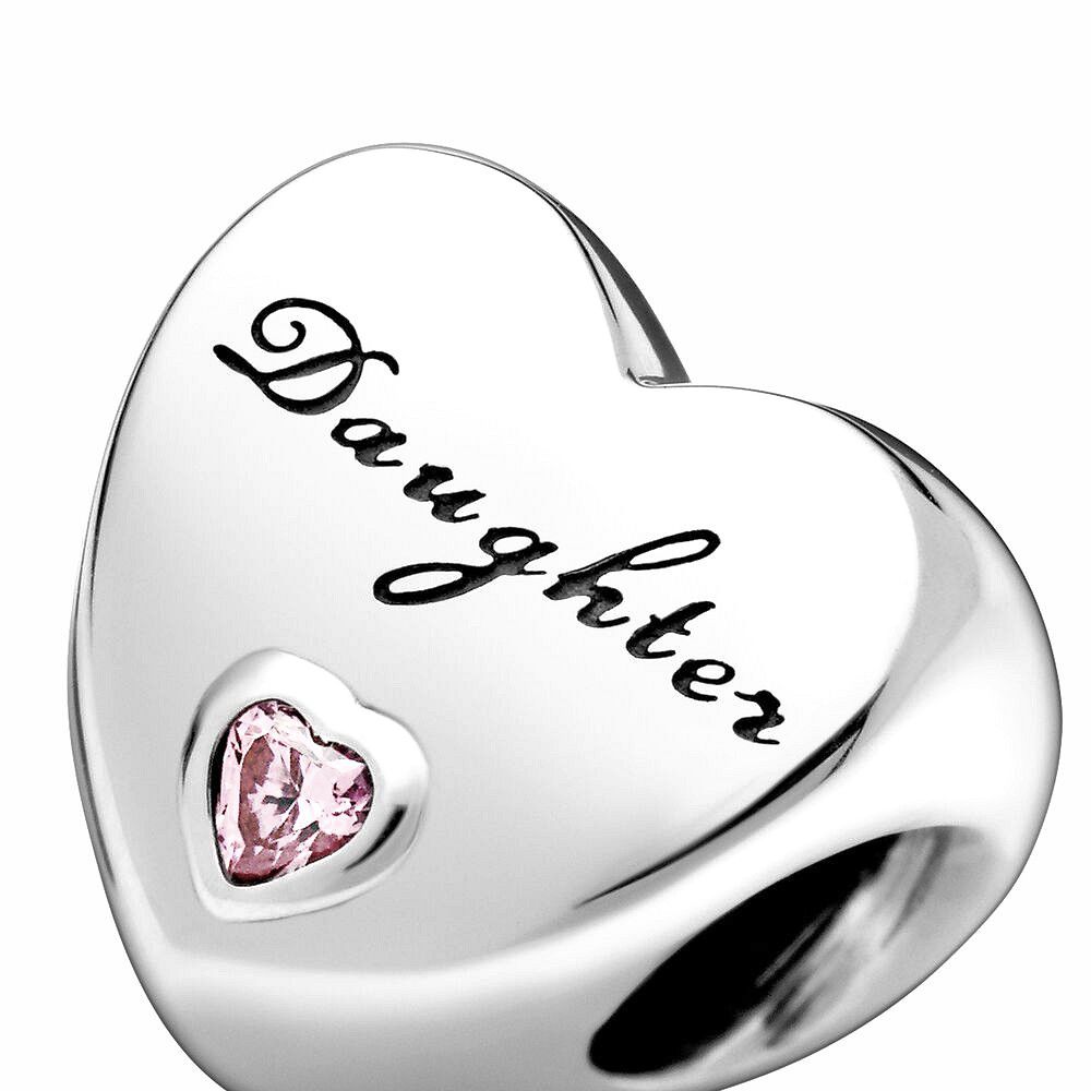 Pandora Dochter Hart Bedel zilver roze - 791726PCZ