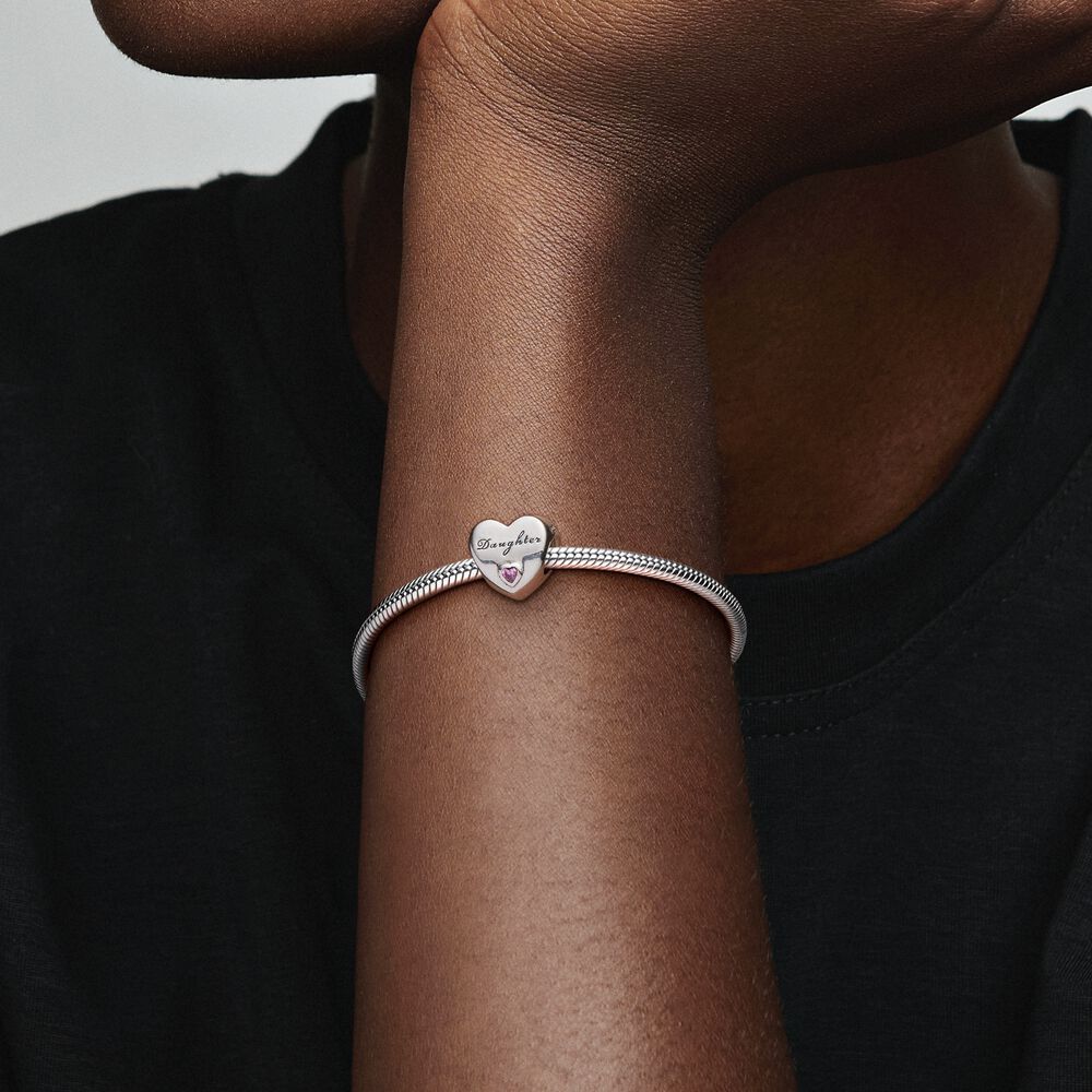 Pandora Dochter Hart Bedel zilver roze - 791726PCZ