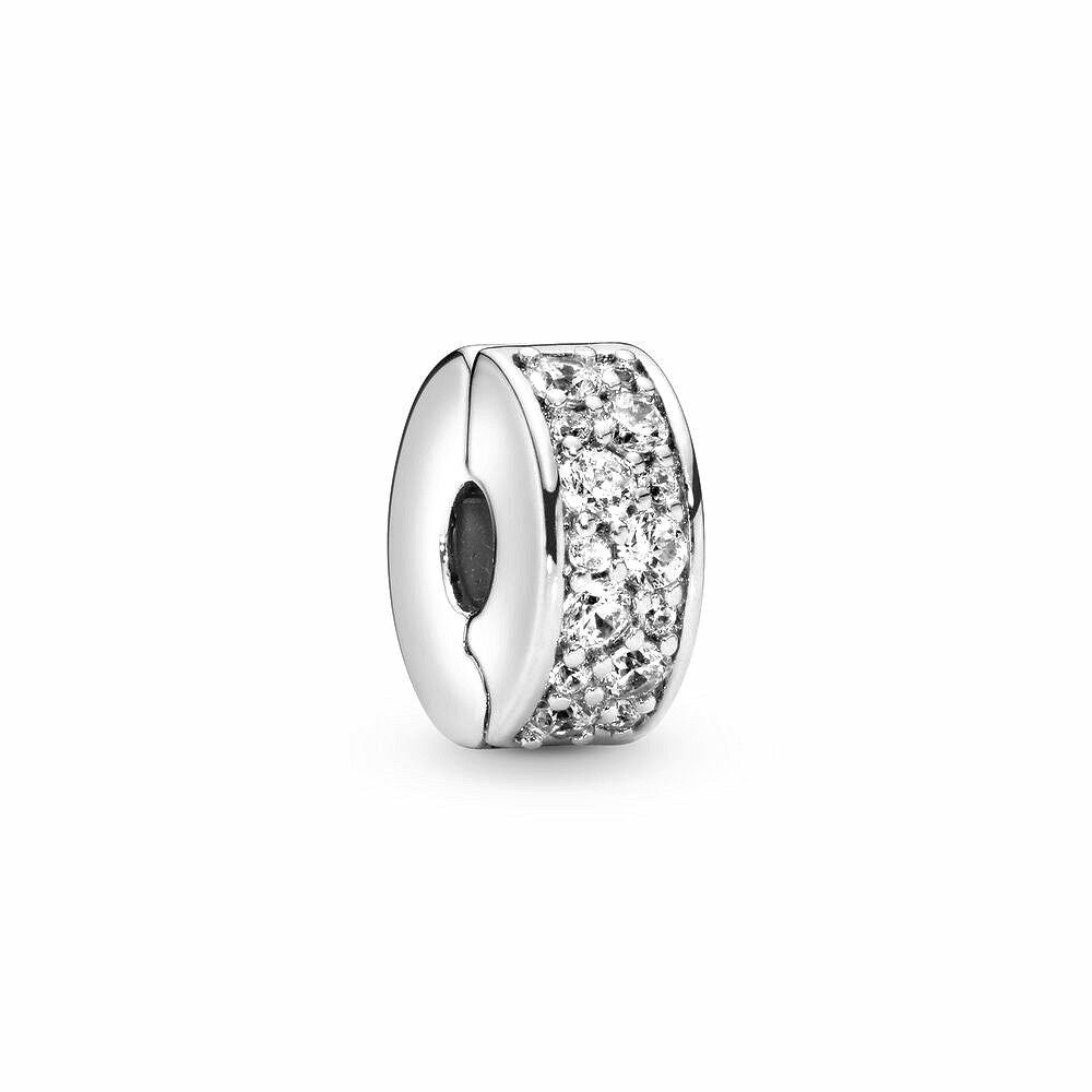 Pandora Clear Pavé Clip Bedel zilver - 791817CZ