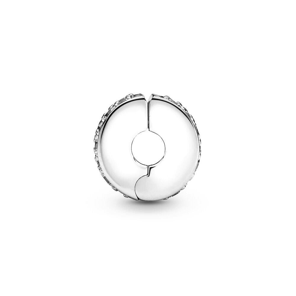 Pandora Clear Pavé Clip Bedel zilver - 791817CZ