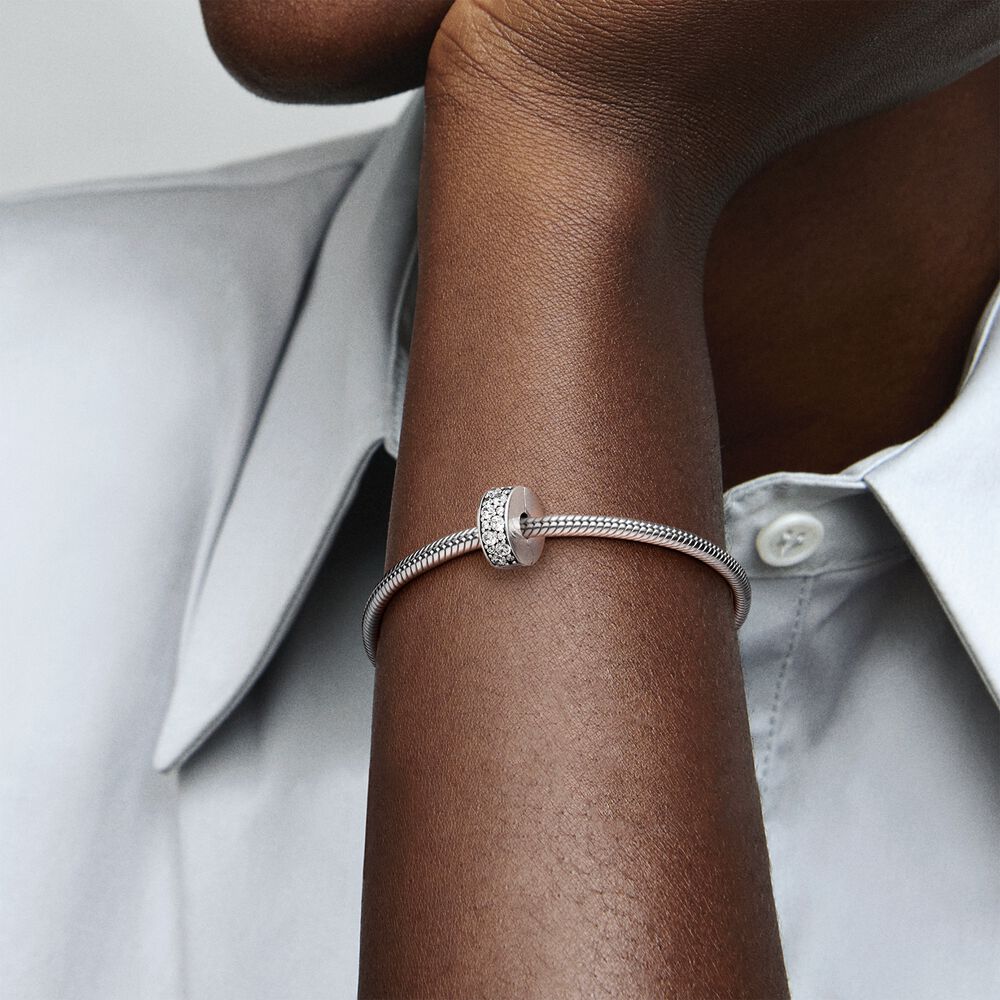 Pandora Clear Pavé Clip Bedel zilver - 791817CZ