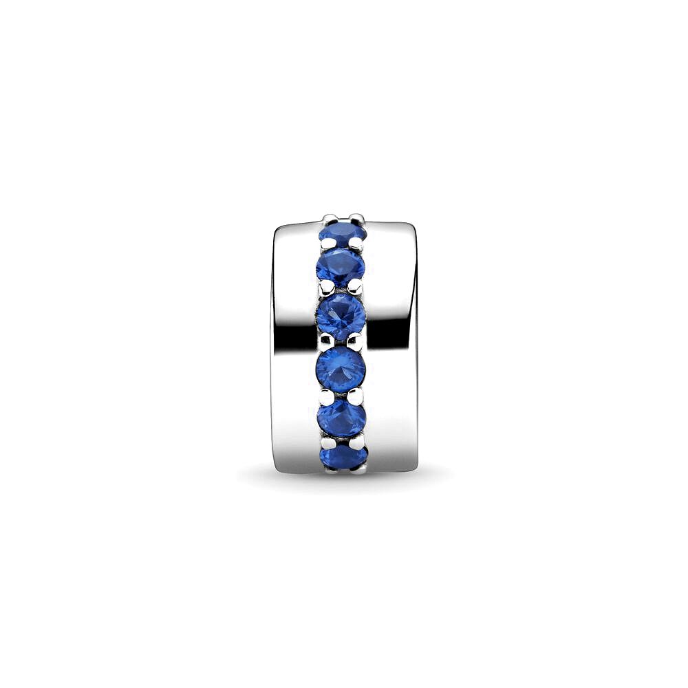 Pandora Blue Sparkle Clip Charm zilver - 791972C01