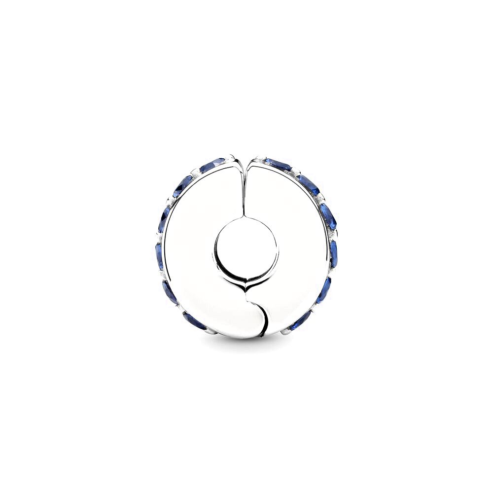 Pandora Blue Sparkle Clip Charm zilver - 791972C01