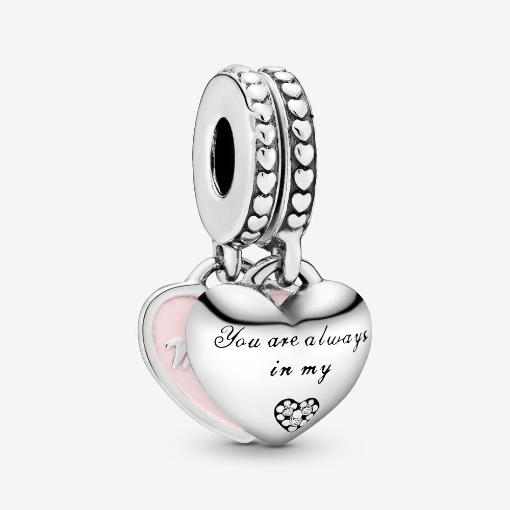 Pandora Mother & Daughter Hearts Hangende Bedel zilver - 792072EN40