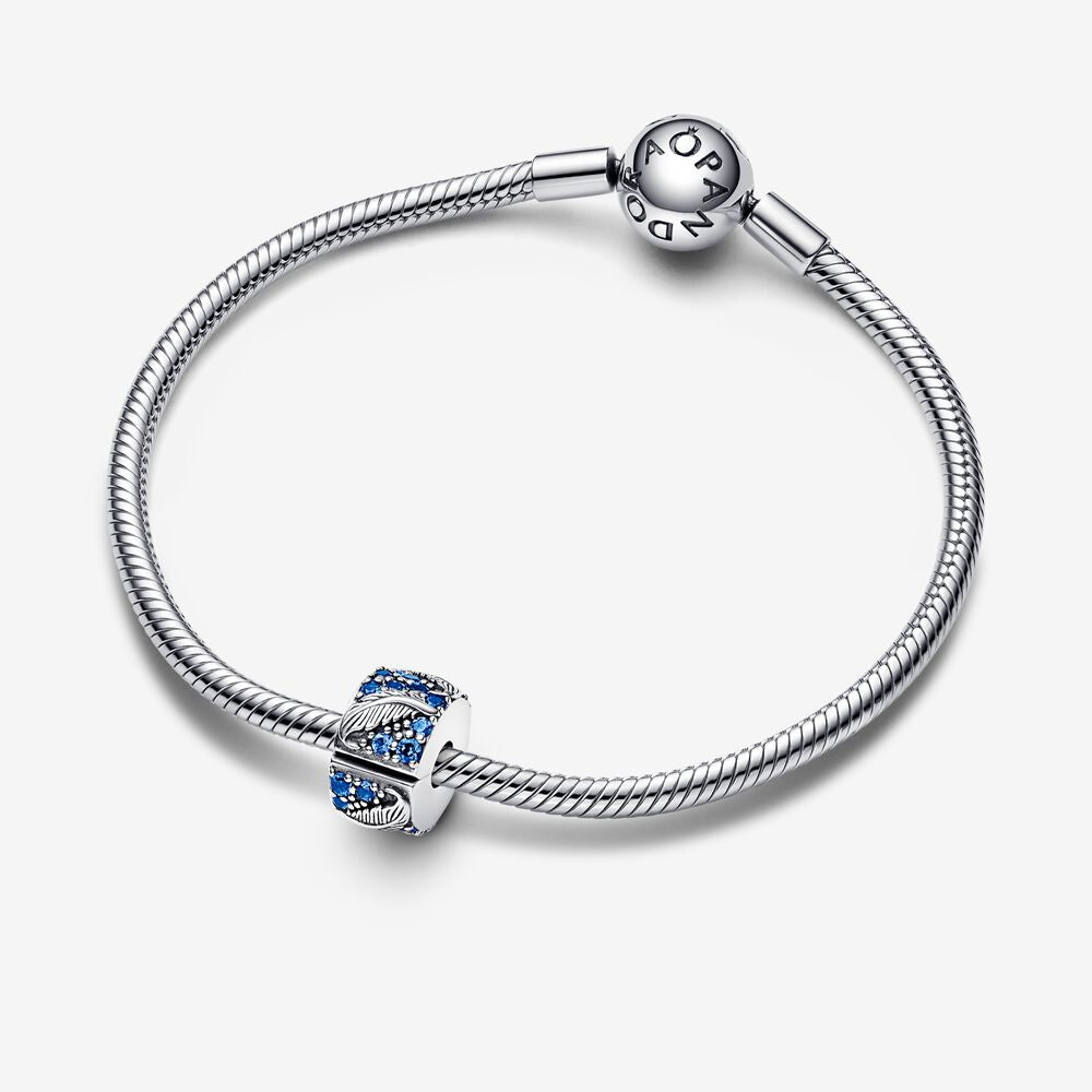 Pandora Ronde veer en pavé clipbedel zilver - 792552C01