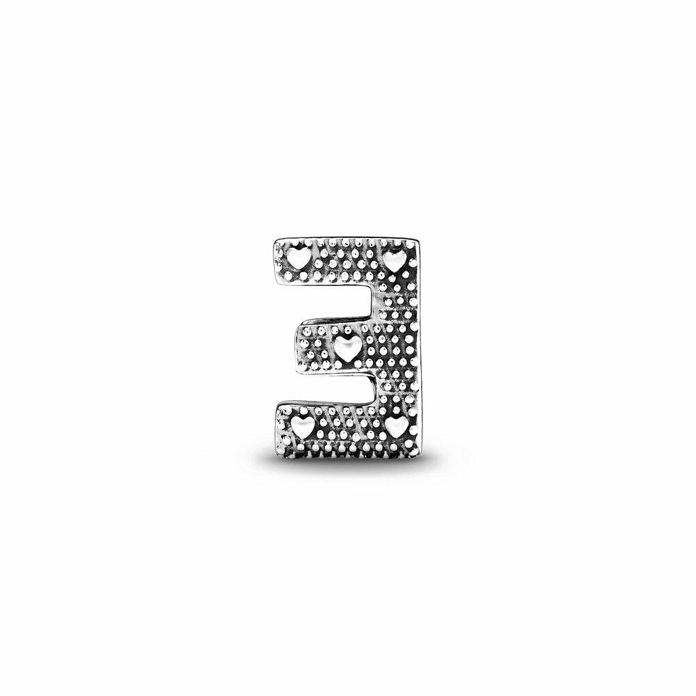 Pandora Letter E Alfabetbedel zilver - 797459