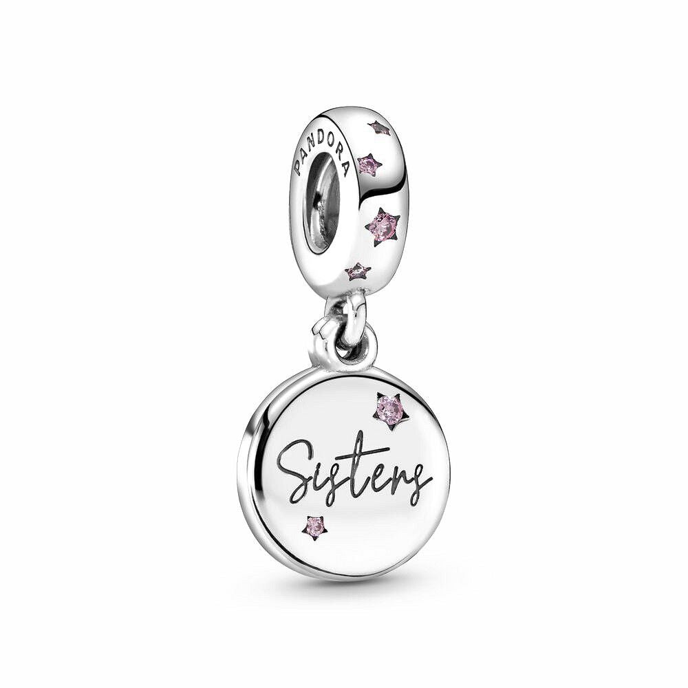 Pandora Hangende Bedel met Tekst Forever Sisters zilver - 798012FPC