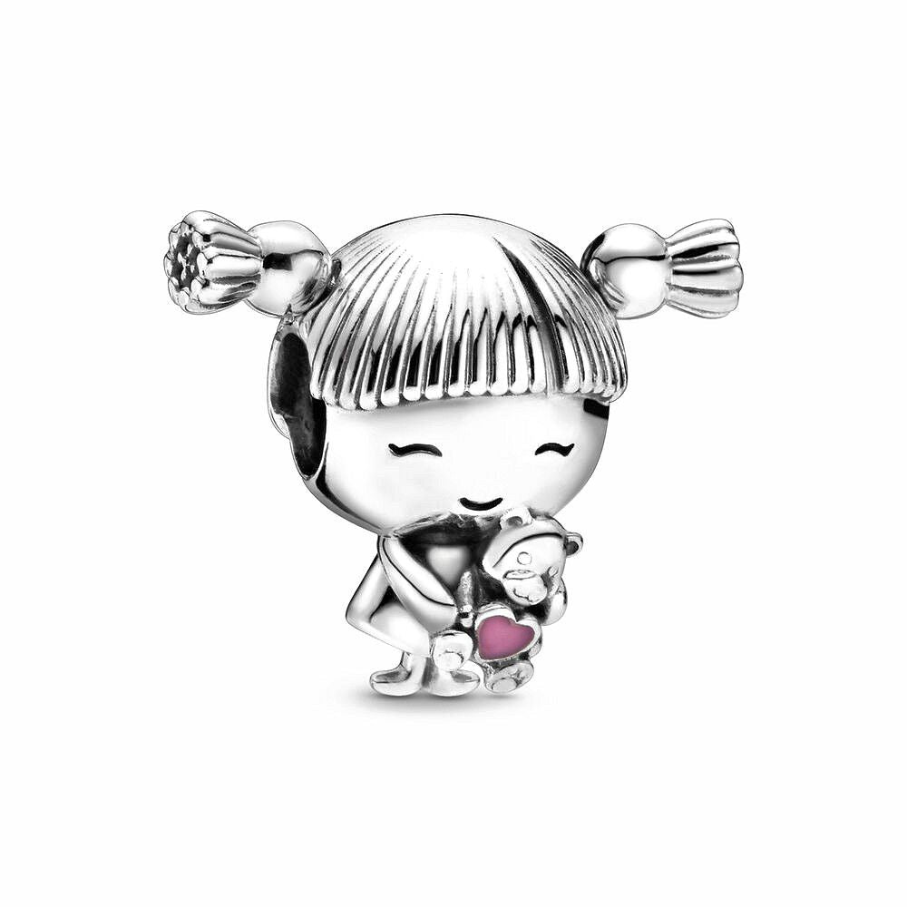 Pandora Little Girl Bedel zilver roze - 798016EN160