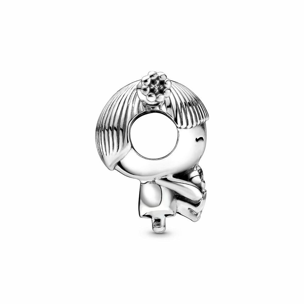 Pandora Little Girl Bedel zilver roze - 798016EN160
