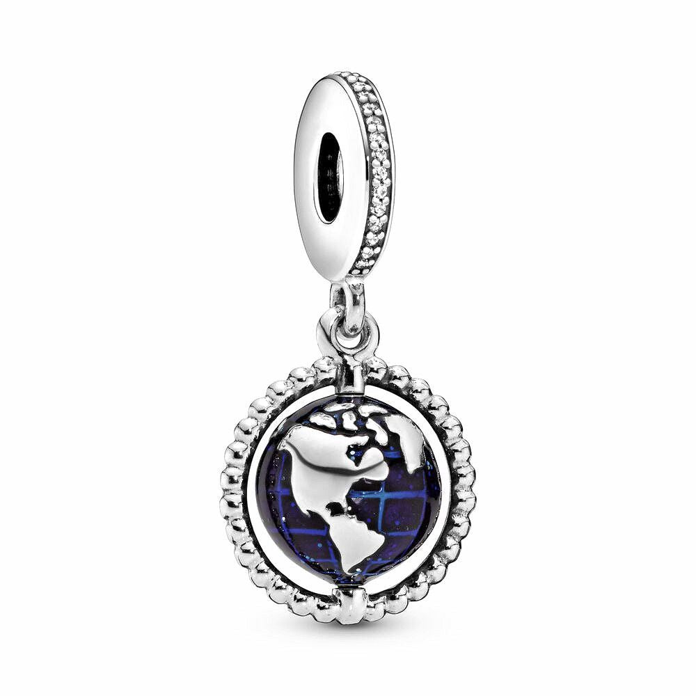 Pandora Spinning Globe Hangende Bedel zilver - 798021CZ