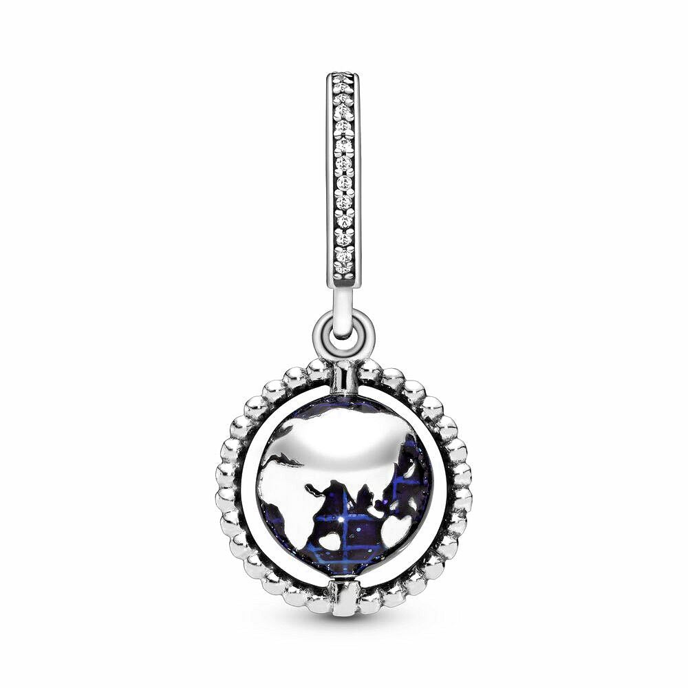 Pandora Spinning Globe Hangende Bedel zilver - 798021CZ