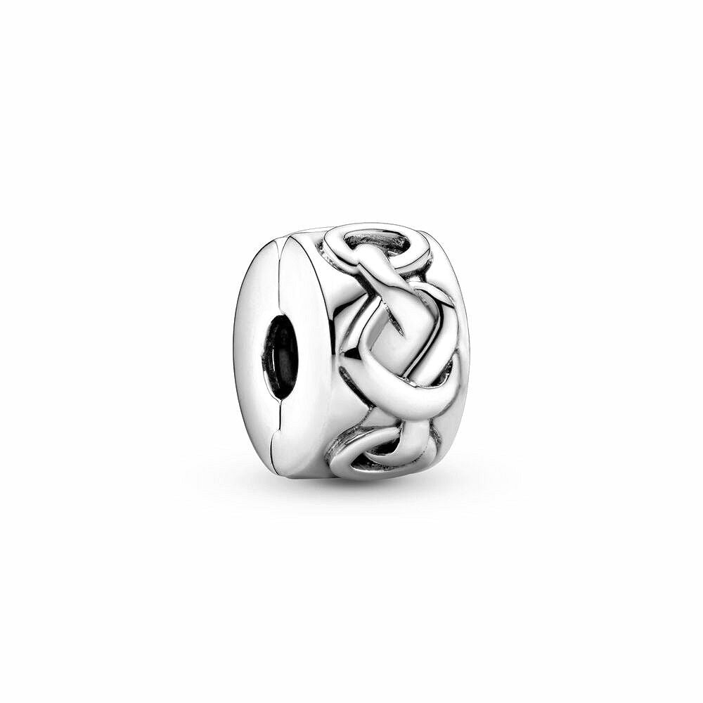 Pandora Knotted Hearts Clip Bedel zilver - 798035
