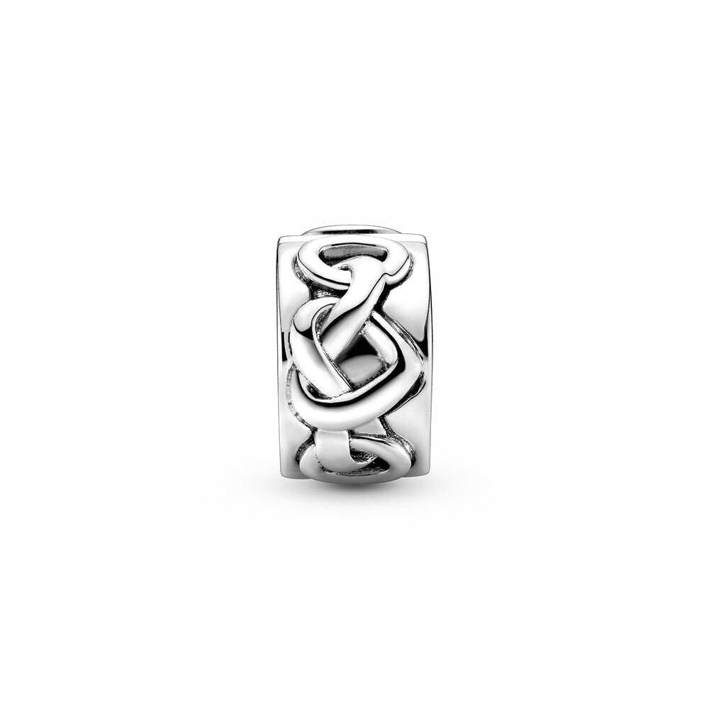 Pandora Knotted Hearts Clip Bedel zilver - 798035