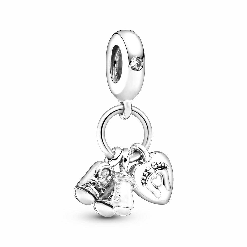 Pandora Baby Bottle en Shoes Hangende Bedel zilver - 798106CZ