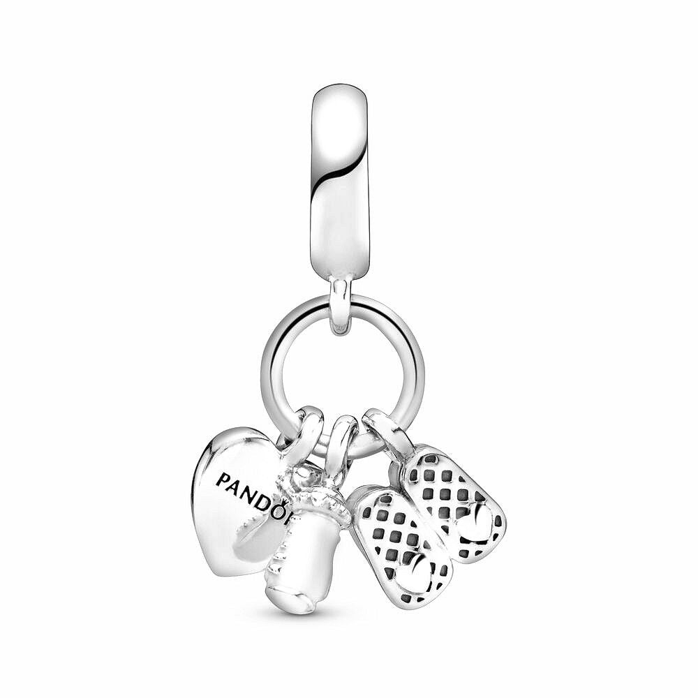 Pandora Baby Bottle en Shoes Hangende Bedel zilver - 798106CZ