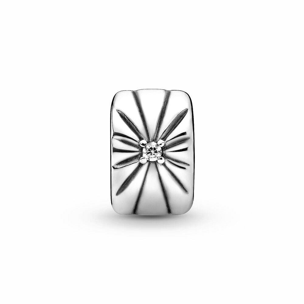 Pandora Sparkling Sunburst Clip Bedel zilver - 798614C01