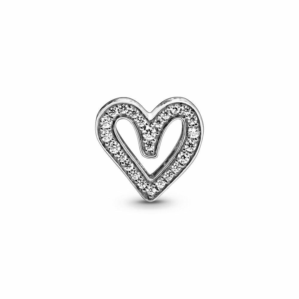 Pandora Sprankelende Vrije Hand Hart Bedel zilver - 798692C01