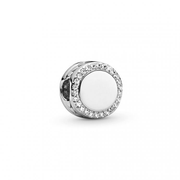 Pandora Graveerbare Sprankelende Button Bedel zilver - 798747C01