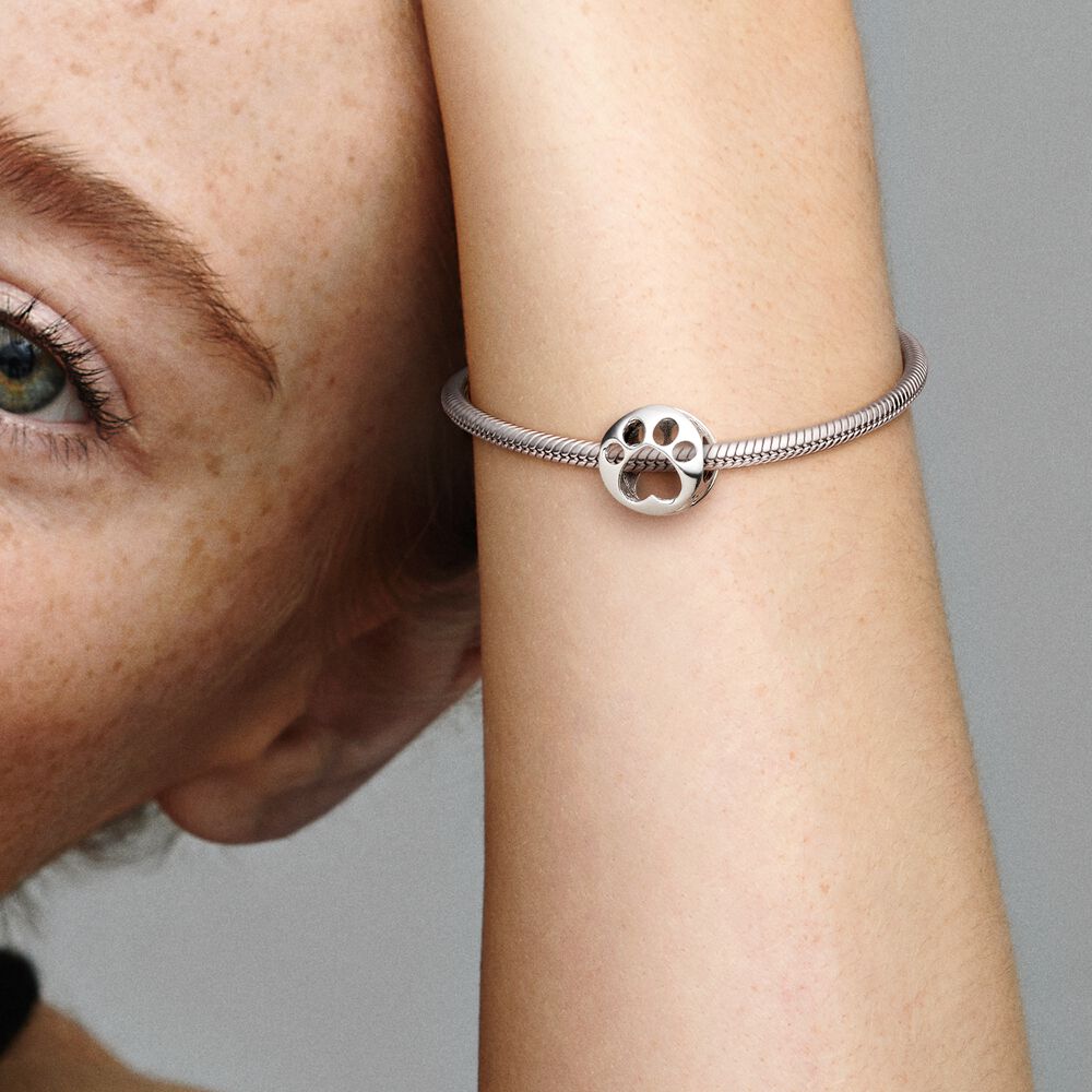 Pandora Opengewerkte Pootafdruk Bedel zilver - 798869C00