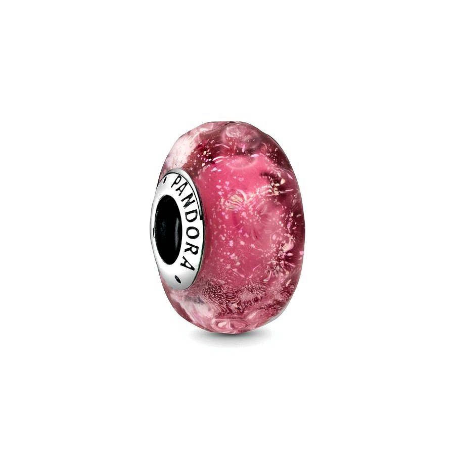 Pandora Golvende Fancy Roze Muranoglazen Bedel zilver - 798872C00