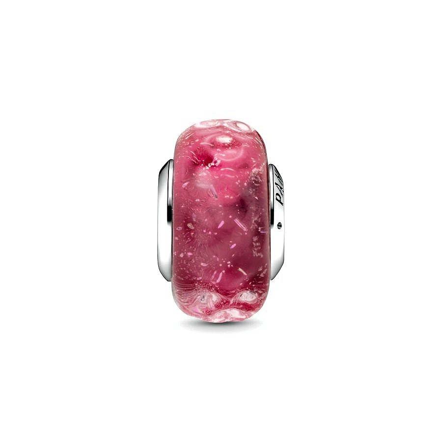 Pandora Golvende Fancy Roze Muranoglazen Bedel zilver - 798872C00