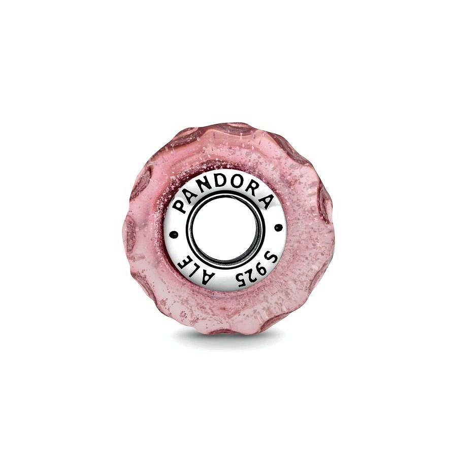 Pandora Golvende Fancy Roze Muranoglazen Bedel zilver - 798872C00