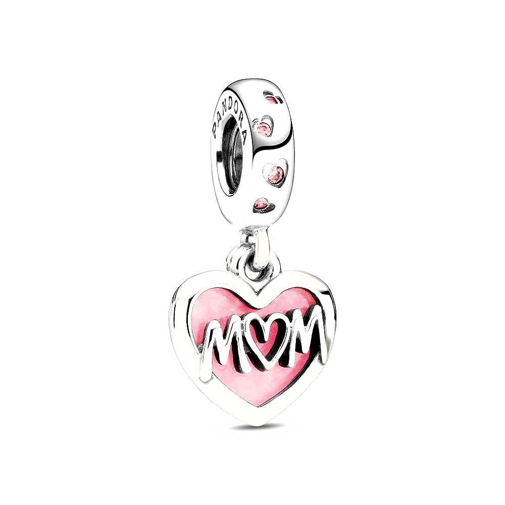 Pandora Mum Script Heart Hangende Bedel zilver - 798887C01