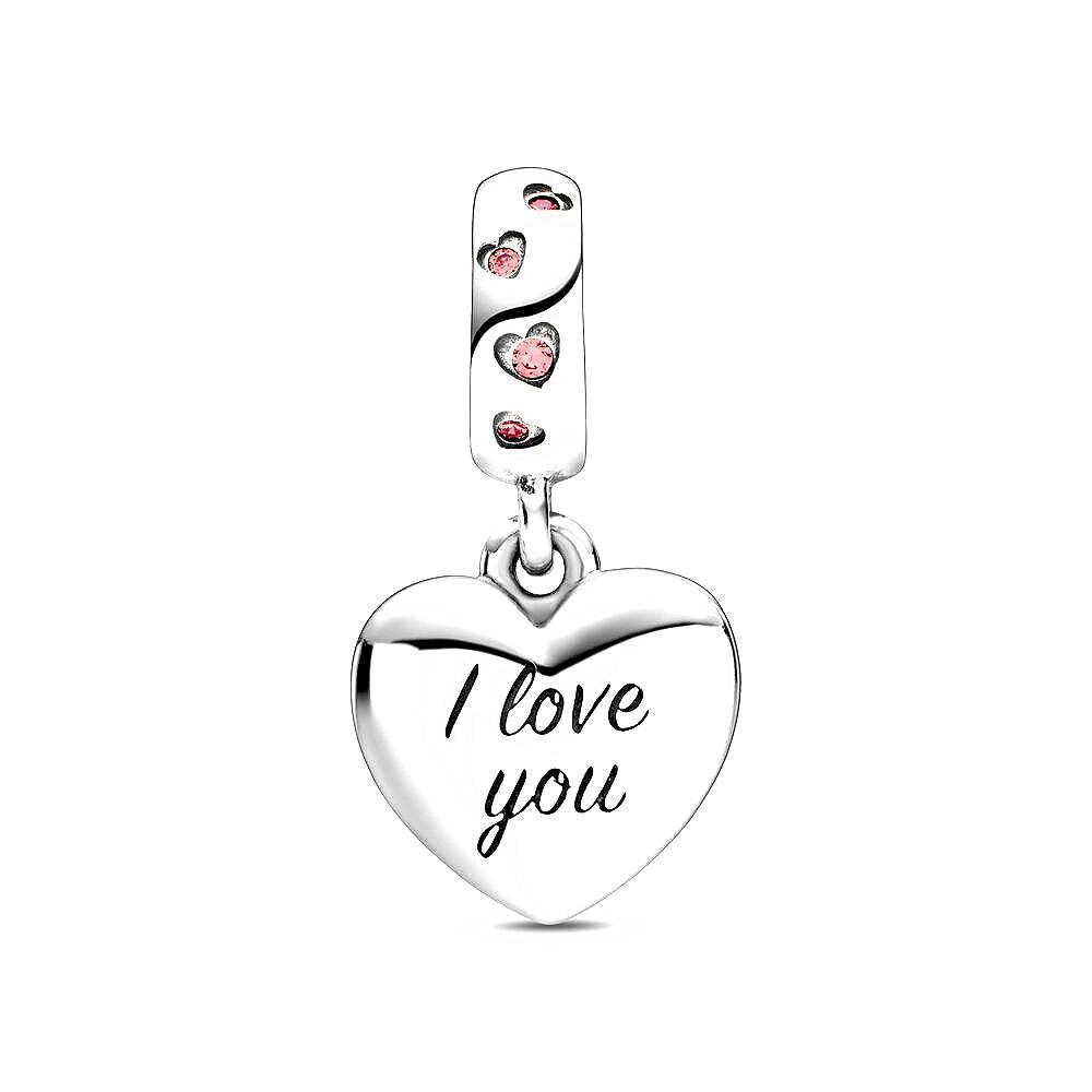 Pandora Mum Script Heart Hangende Bedel zilver - 798887C01