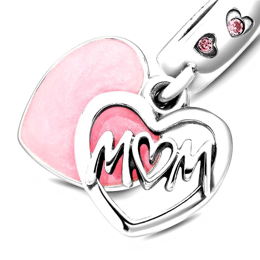 Pandora Mum Script Heart Hangende Bedel zilver - 798887C01