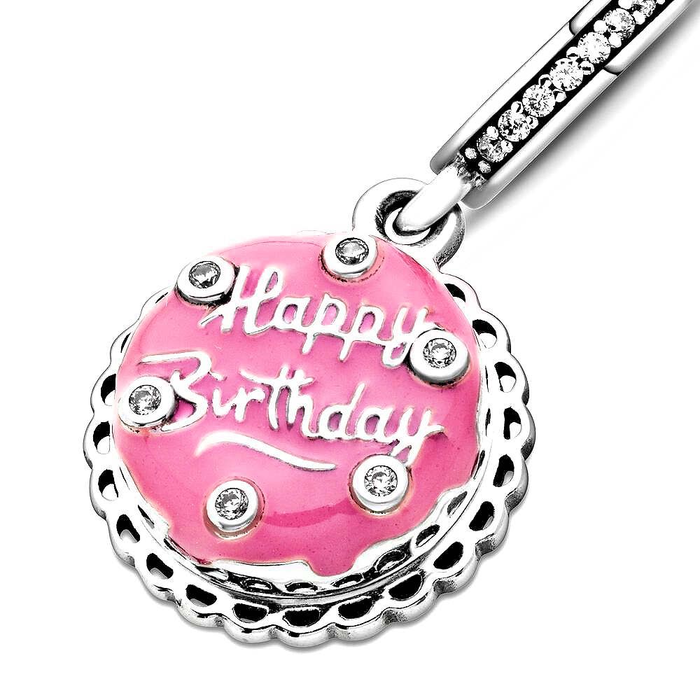 Pandora Pink Birthday Cake Hangende Bedel zilver - 798888C01
