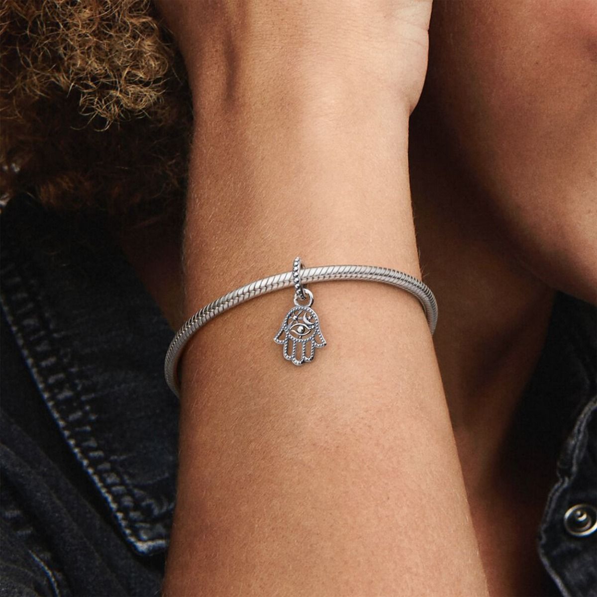 Pandora Protective Hamsa Hand Dangle Charm zilver - 799144C00