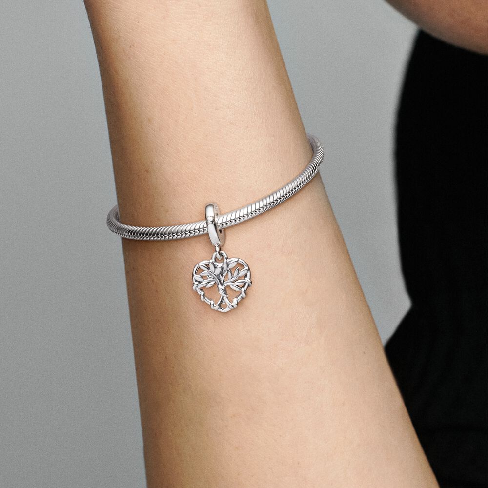 Pandora Heart Family Tree Dangle Charm zilver - 799149C00