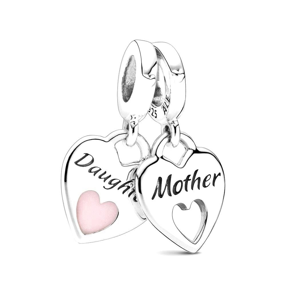 Pandora Double Heart Split Dangle Charm zilver - 799187C01