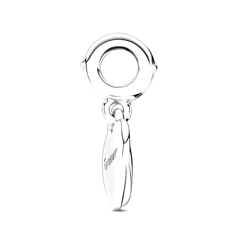 Pandora Double Heart Split Dangle Charm zilver - 799187C01