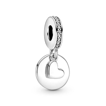 Pandora Bedel 799212C01 zilveren bedel hart met graveerbare schijf, exclusief en kwalitatief hoogwaardig. Ontdek nu!