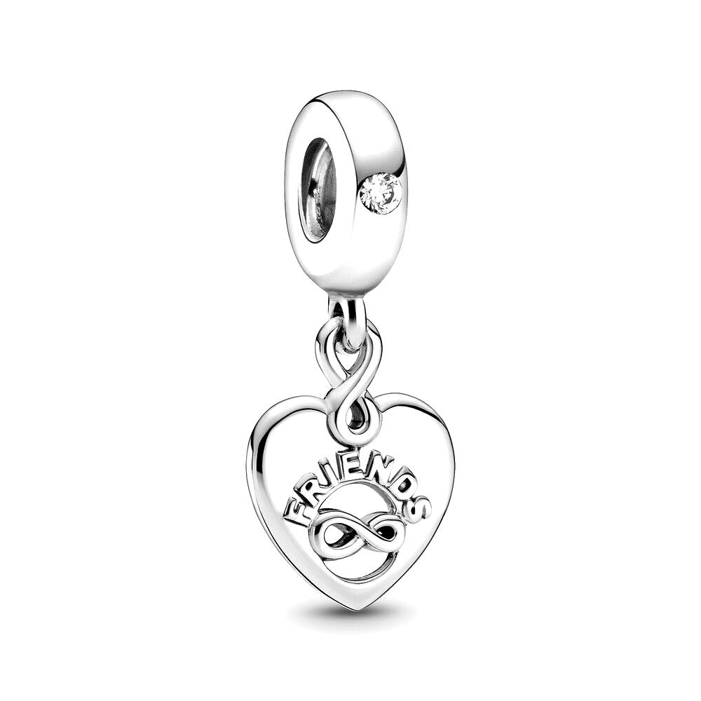 Pandora Friends Forever Heart Dangle Charm zilver - 799294C01