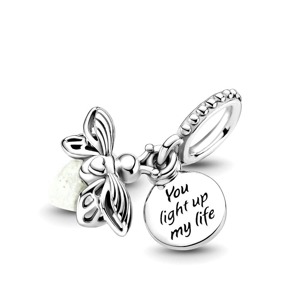 Pandora Glow-in-the-dark Firefly Dangle Charm zilver - 799352C01