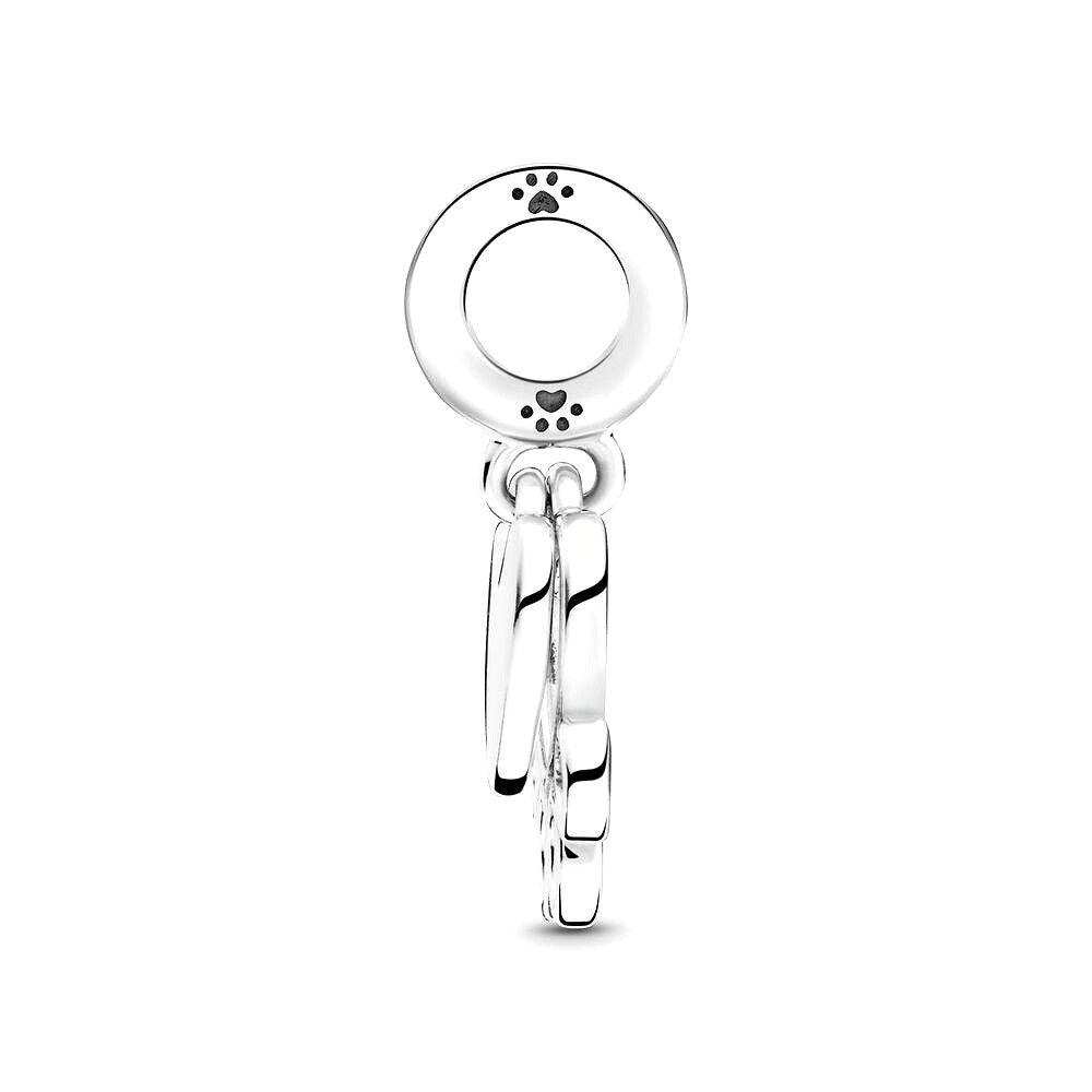 Pandora Hearts & Paw Print Dangle Charm zilver - 799360C00