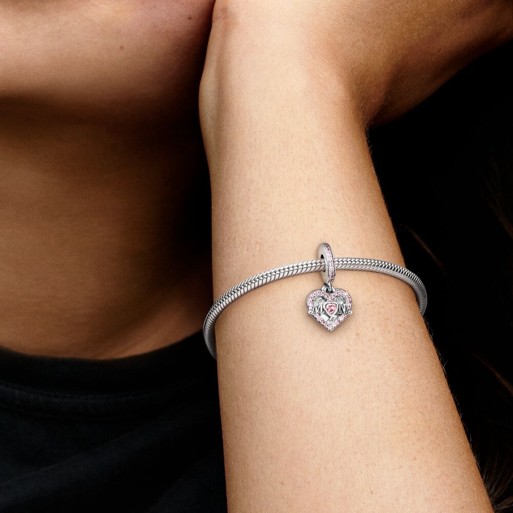 Pandora Heart & Mum Dangle Charm zilver - 799402C01