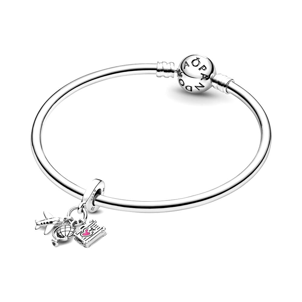 Pandora Vliegtuig, Wereldbol & Koffer Hangende Bedel zilver - 799435C01