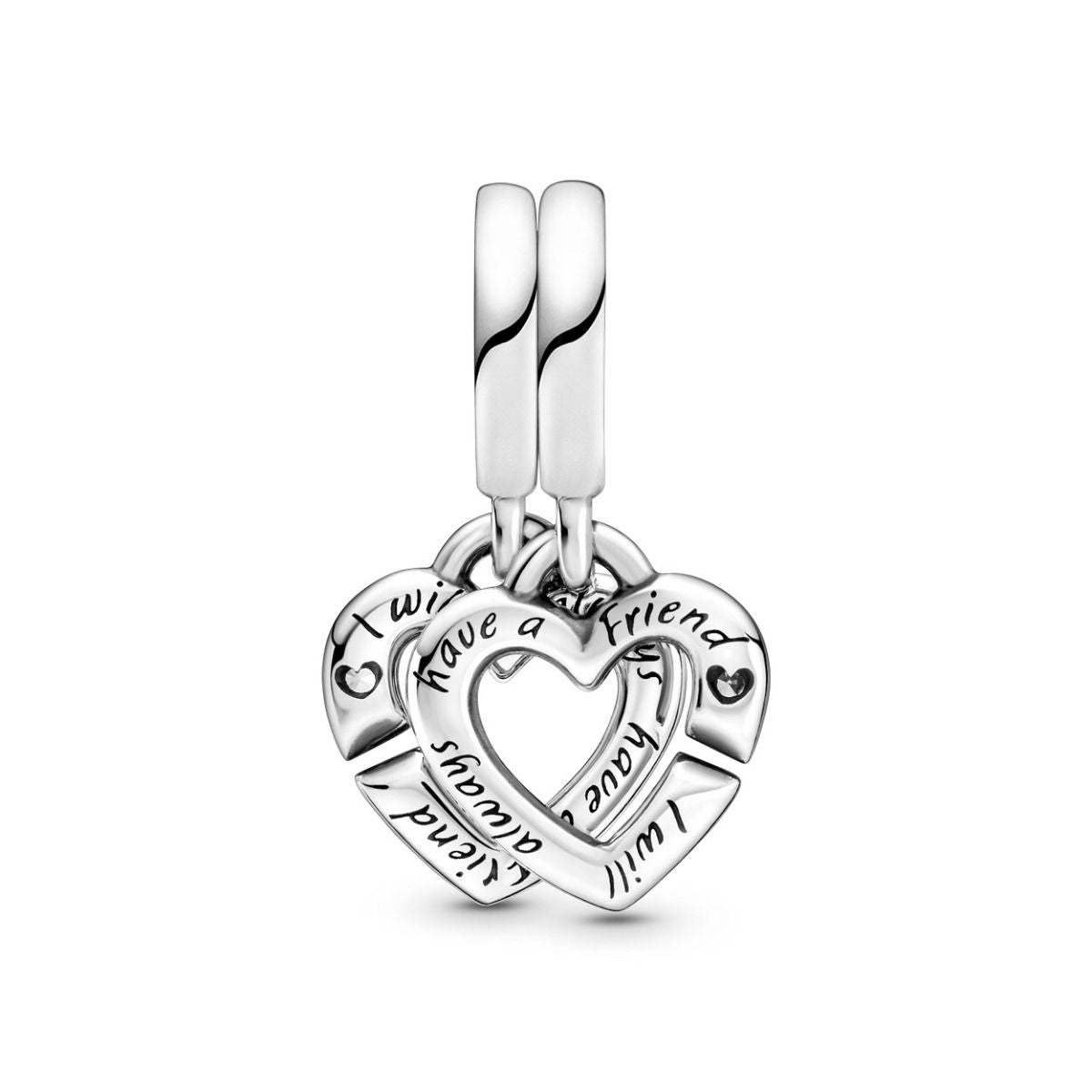 Pandora Verstrengelde Zussenharten Deelbare Hangende Bedel zilver - 799538C01