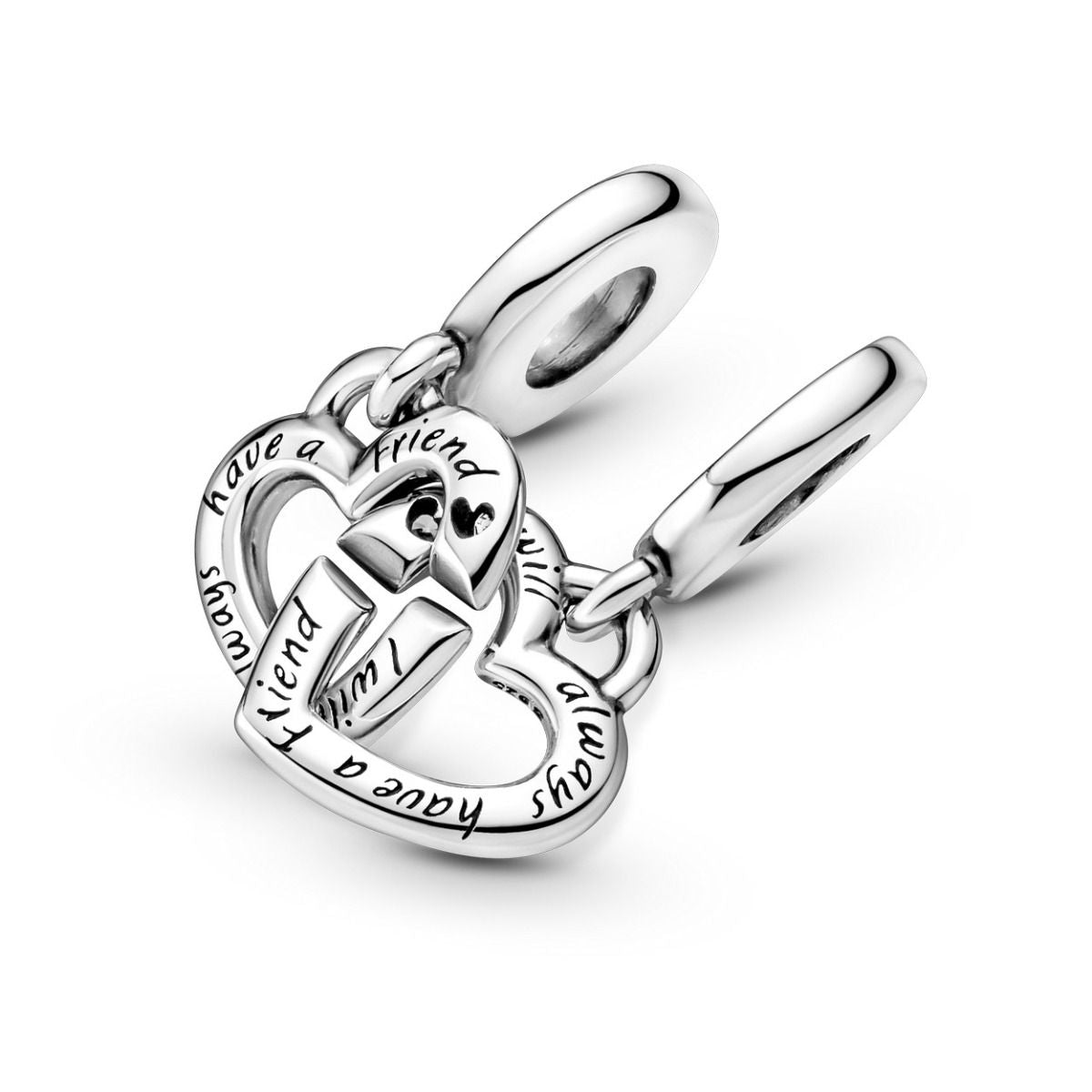 Pandora Verstrengelde Zussenharten Deelbare Hangende Bedel zilver - 799538C01