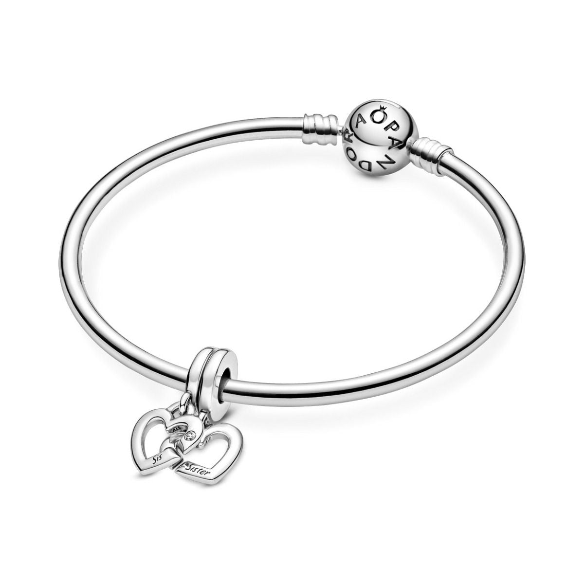 Pandora Verstrengelde Zussenharten Deelbare Hangende Bedel zilver - 799538C01